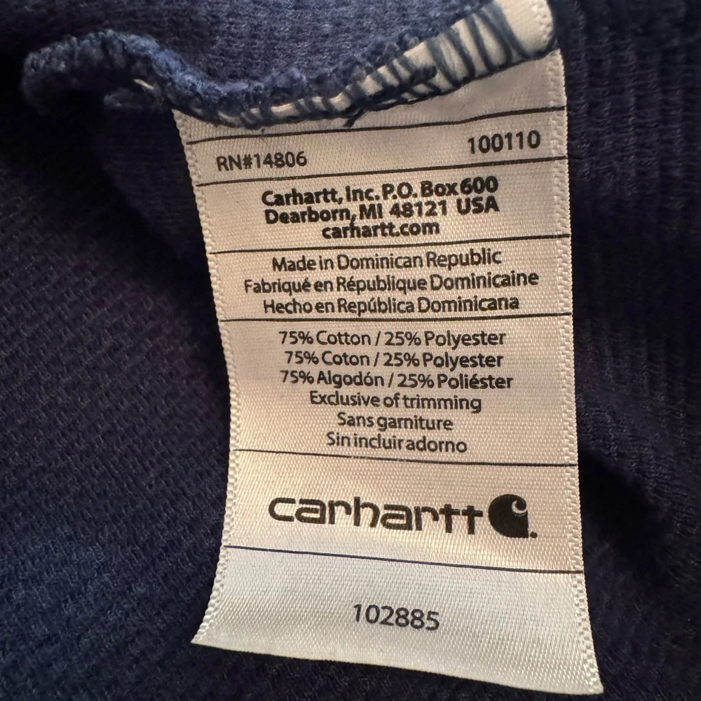 Carhartt Navy Blue Long Sleeve Shirt Size 2XL
